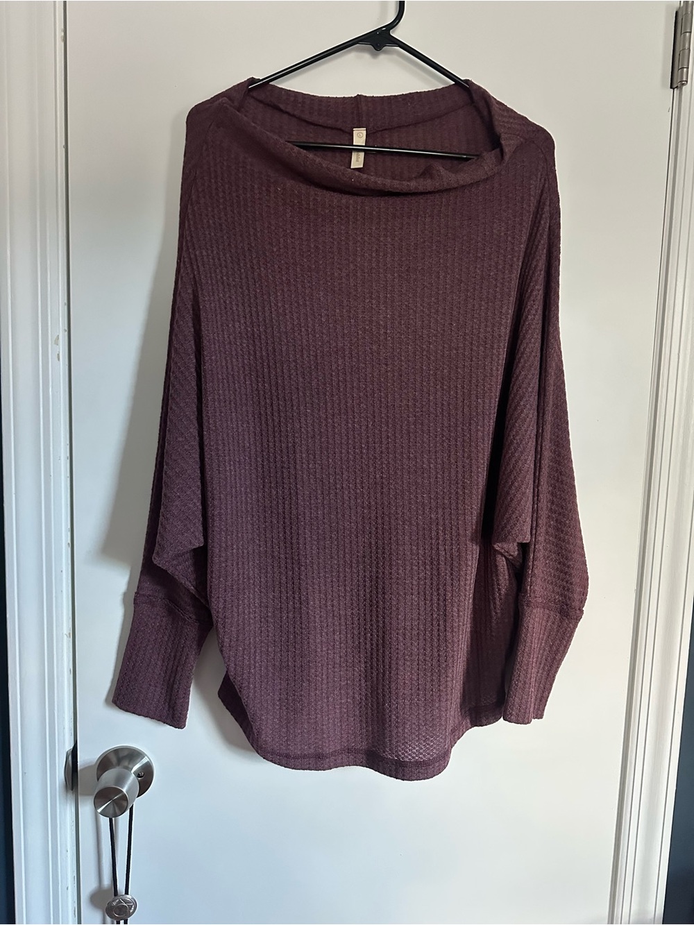 Wish List Boatneck Waffle Knit Shirt Women's Size L